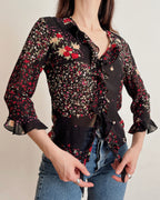 Vintage floral blouse (XS)