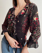 Vintage floral blouse (XS)