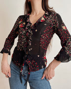 Vintage floral blouse (XS)