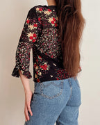 Vintage floral blouse (XS)