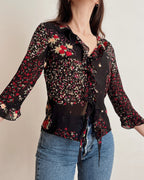 Vintage floral blouse (XS)