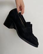 Vintage black suede loafers (39)