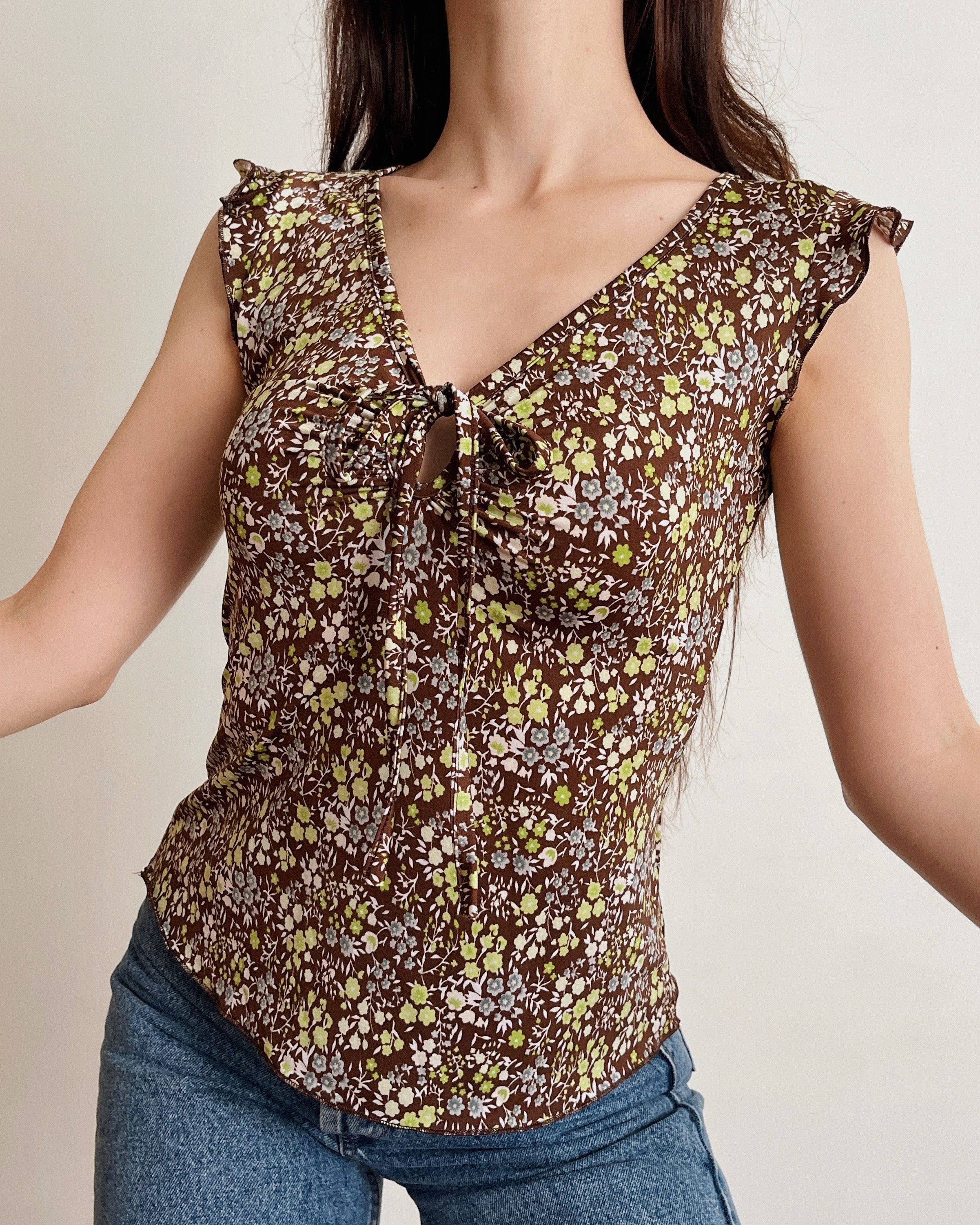 Vintage floral top (XS-M)
