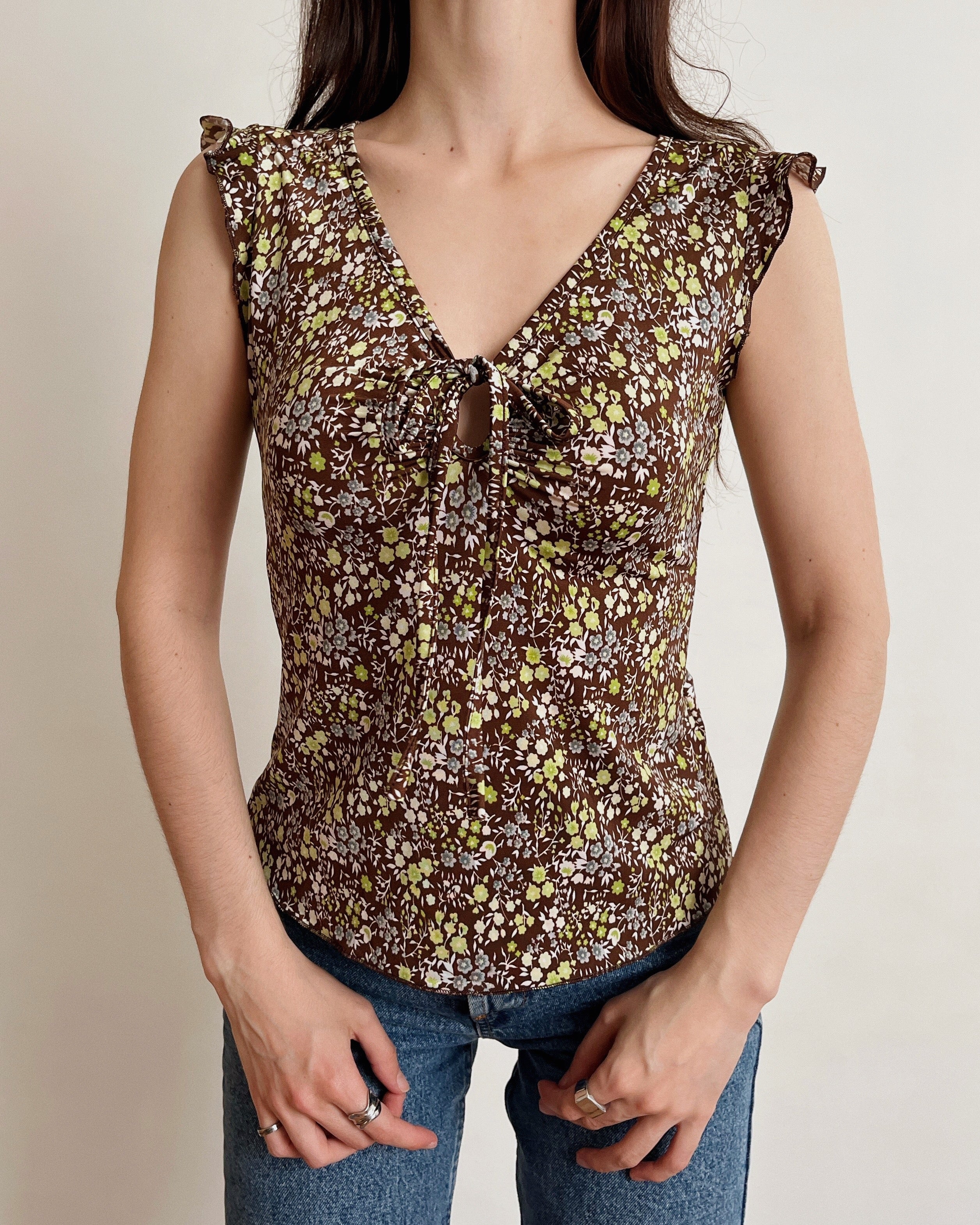 Vintage floral top (XS-M)