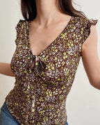 Vintage floral top (XS-M)