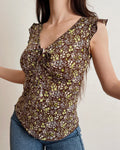 Vintage floral top (XS-M)