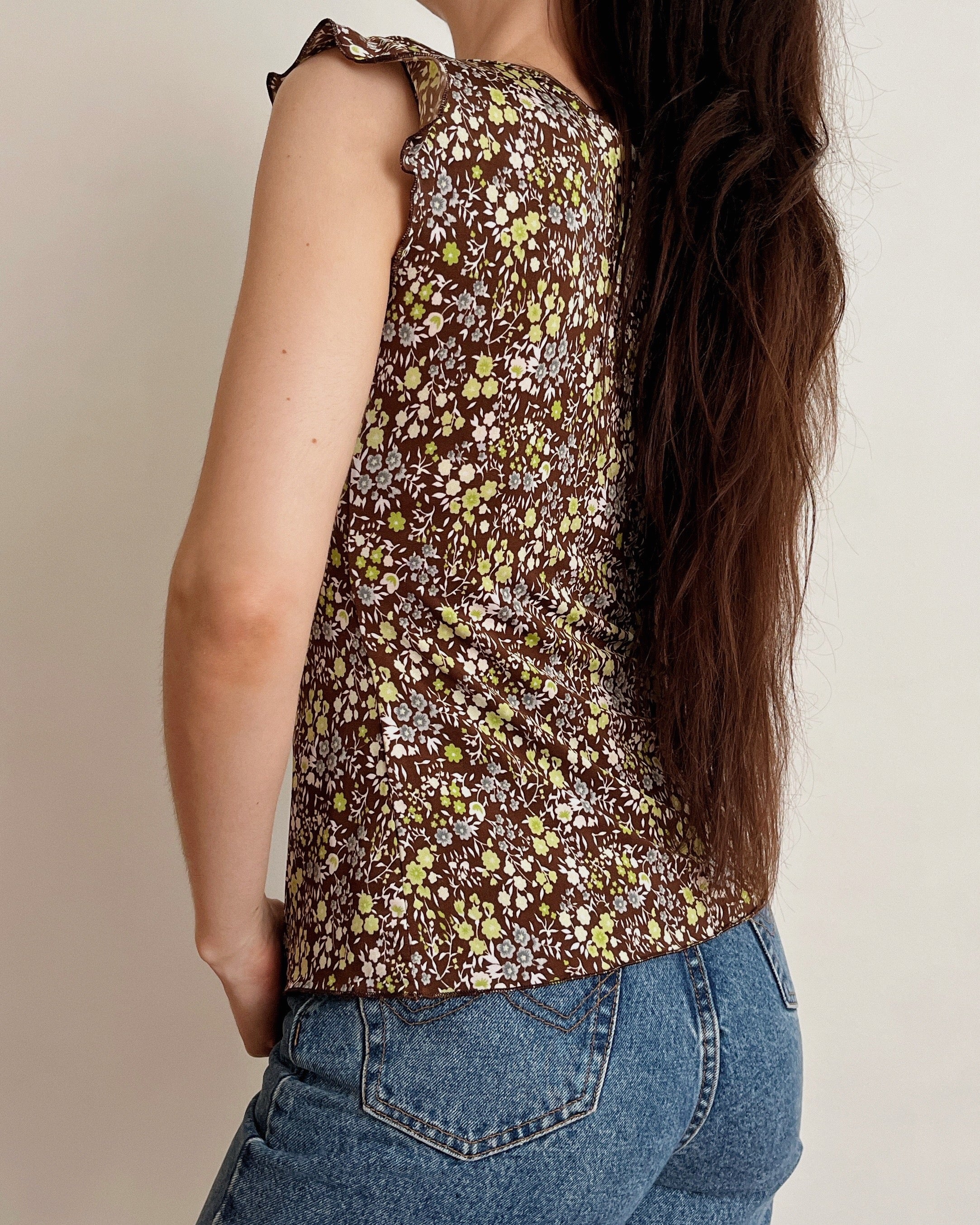 Vintage floral top (XS-M)