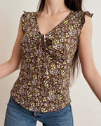 Vintage floral top (XS-M)