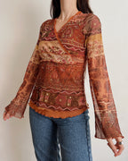 V-neck mesh top (XS-M)