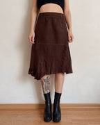 Linen, cotton and silk asymmetric skirt (XS)