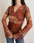 V-neck mesh top (XS-M)