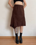 Linen, cotton and silk asymmetric skirt (XS)