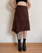 Linen, cotton and silk asymmetric skirt (XS)