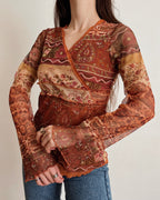 V-neck mesh top (XS-M)
