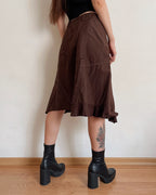 Linen, cotton and silk asymmetric skirt (XS)