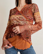 V-neck mesh top (XS-M)
