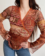 V-neck mesh top (XS-M)