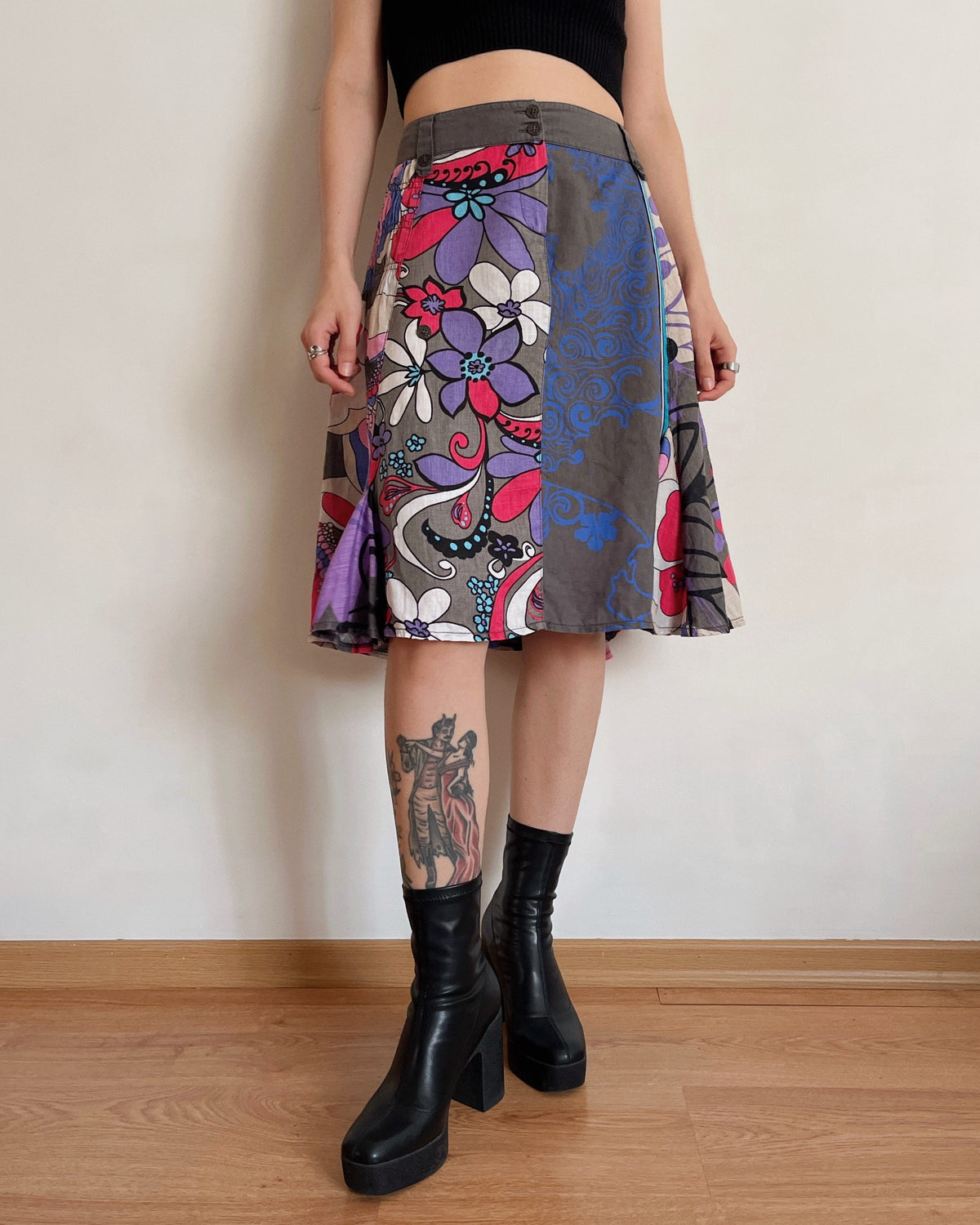 100% linen midi skirt (L)