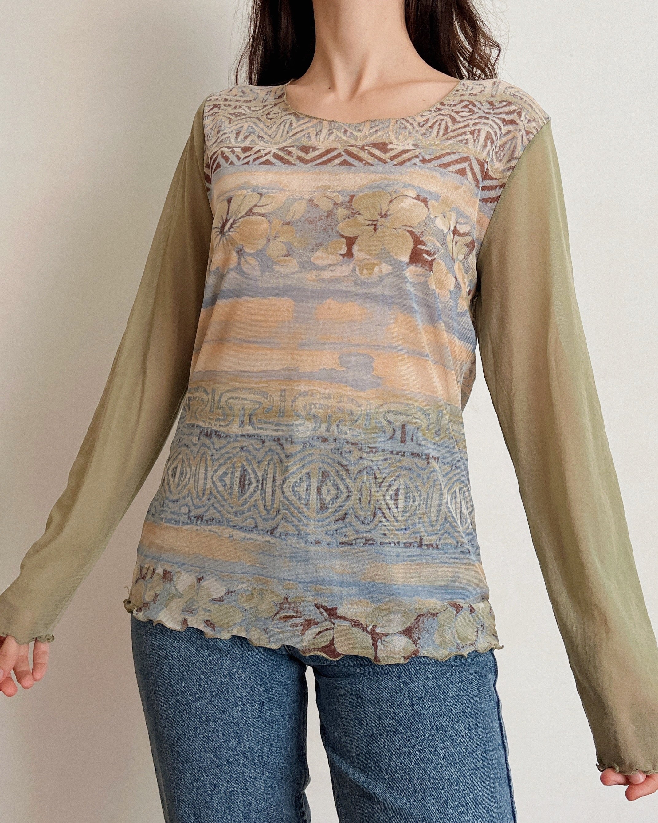 Long sleeve mesh top (M-XL)