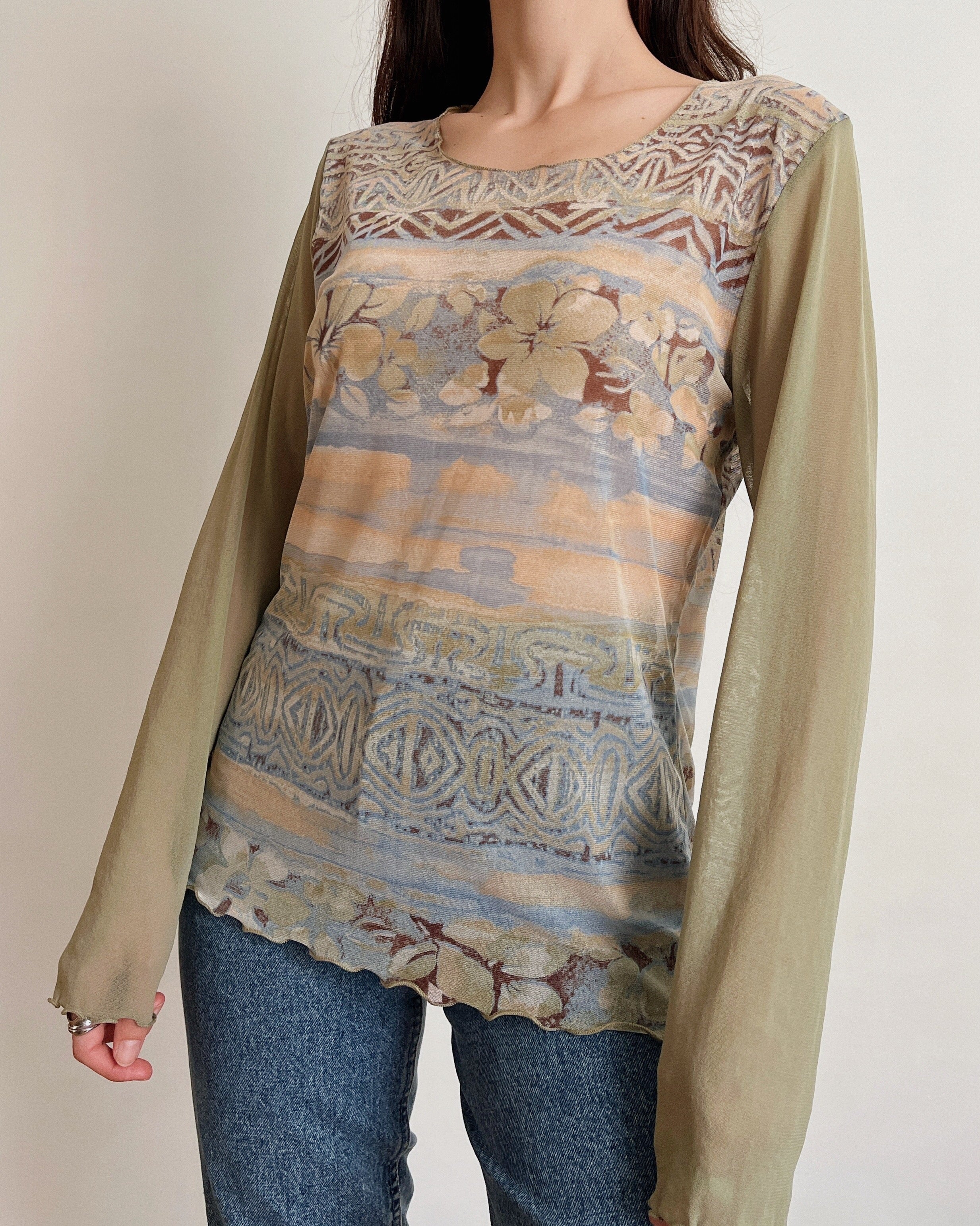 Long sleeve mesh top (M-XL)