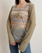 Long sleeve mesh top (M-XL)