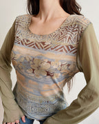 Long sleeve mesh top (M-XL)