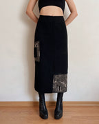 Vintage asymmetric maxi skirt (M/L)