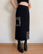 Vintage asymmetric maxi skirt (M/L)