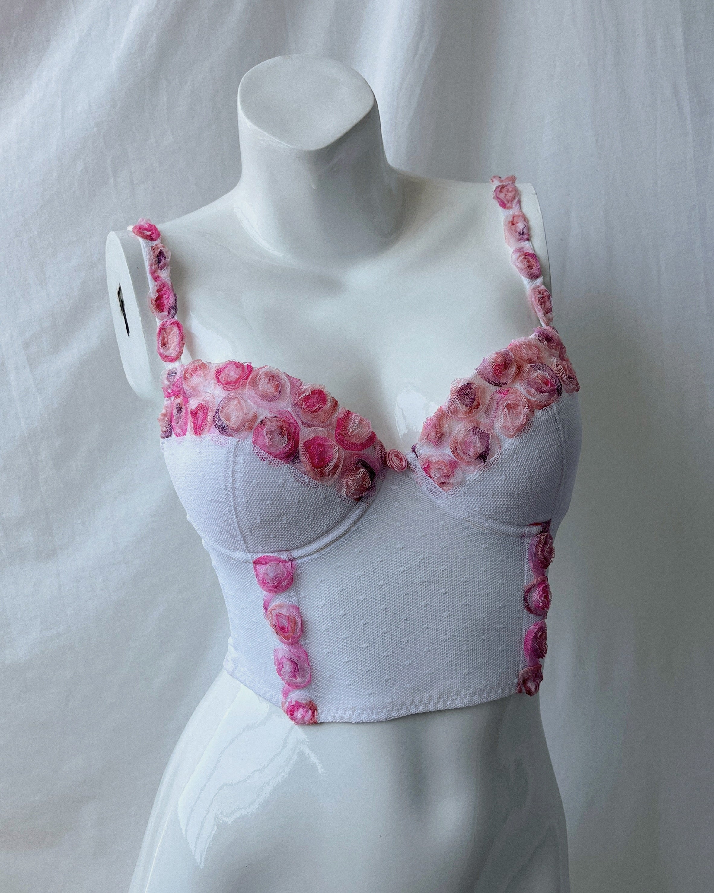 Floral mesh corset (2XS/XS)