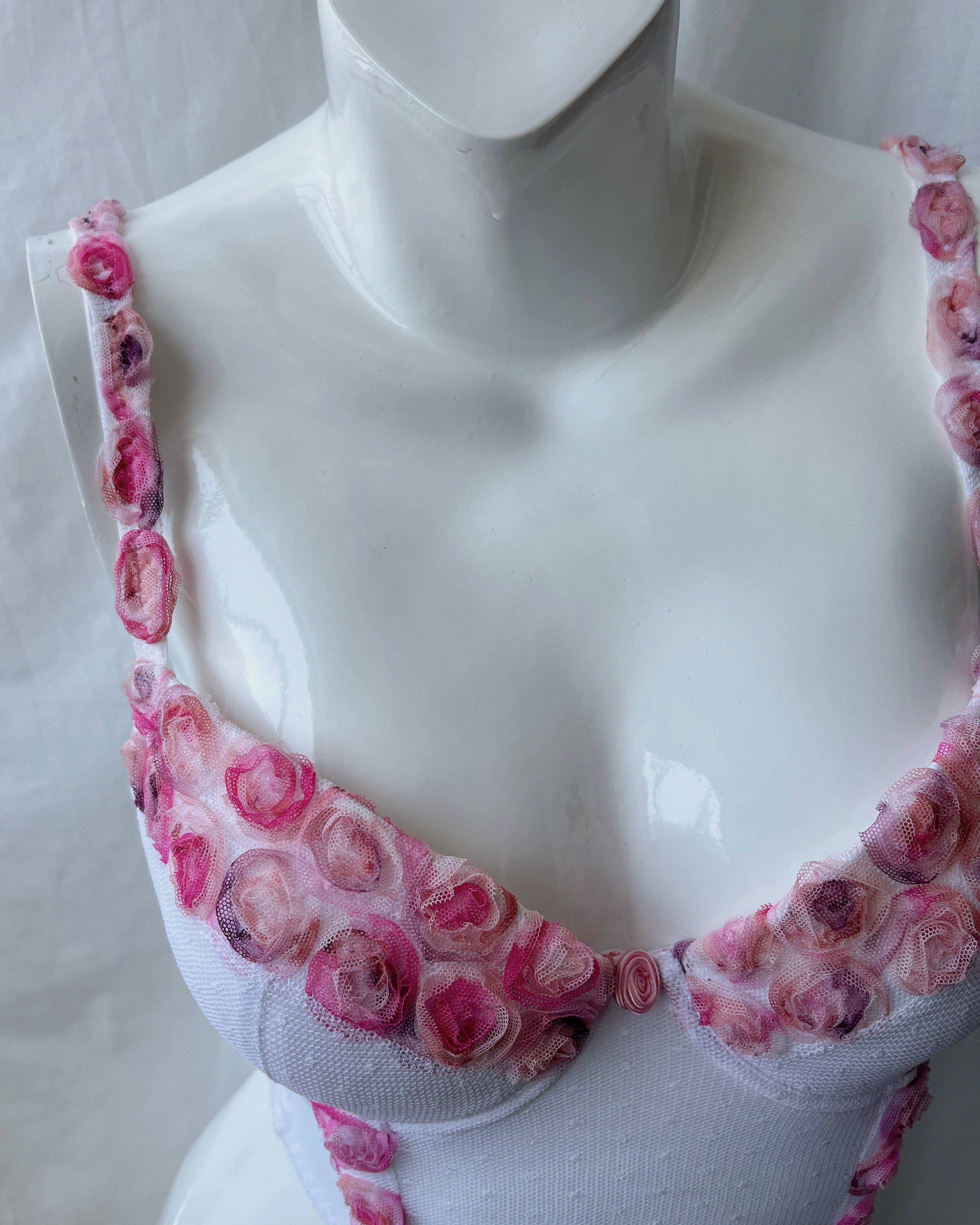 Floral mesh corset (2XS/XS)