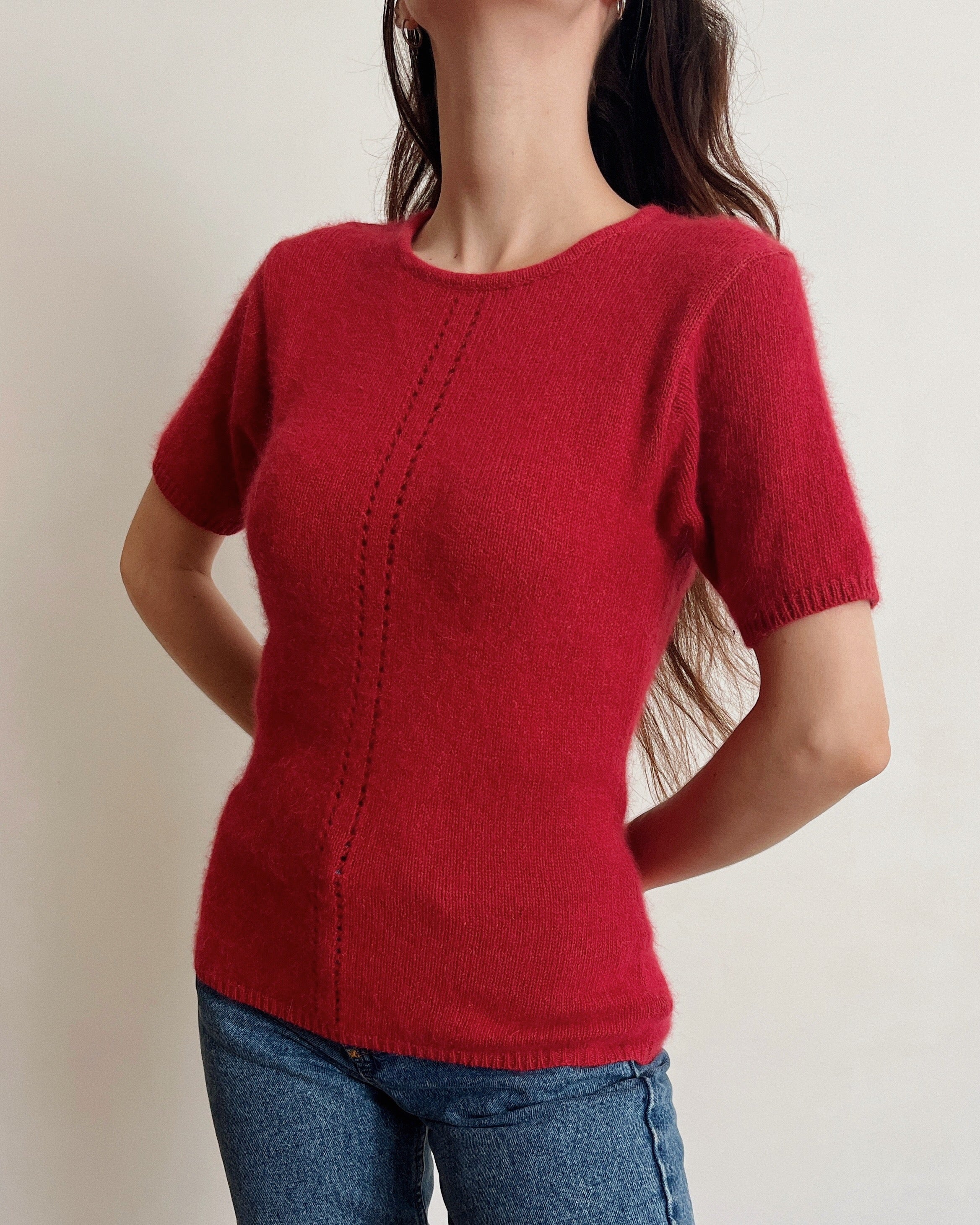 Silk/wool/angora top (XS/S)