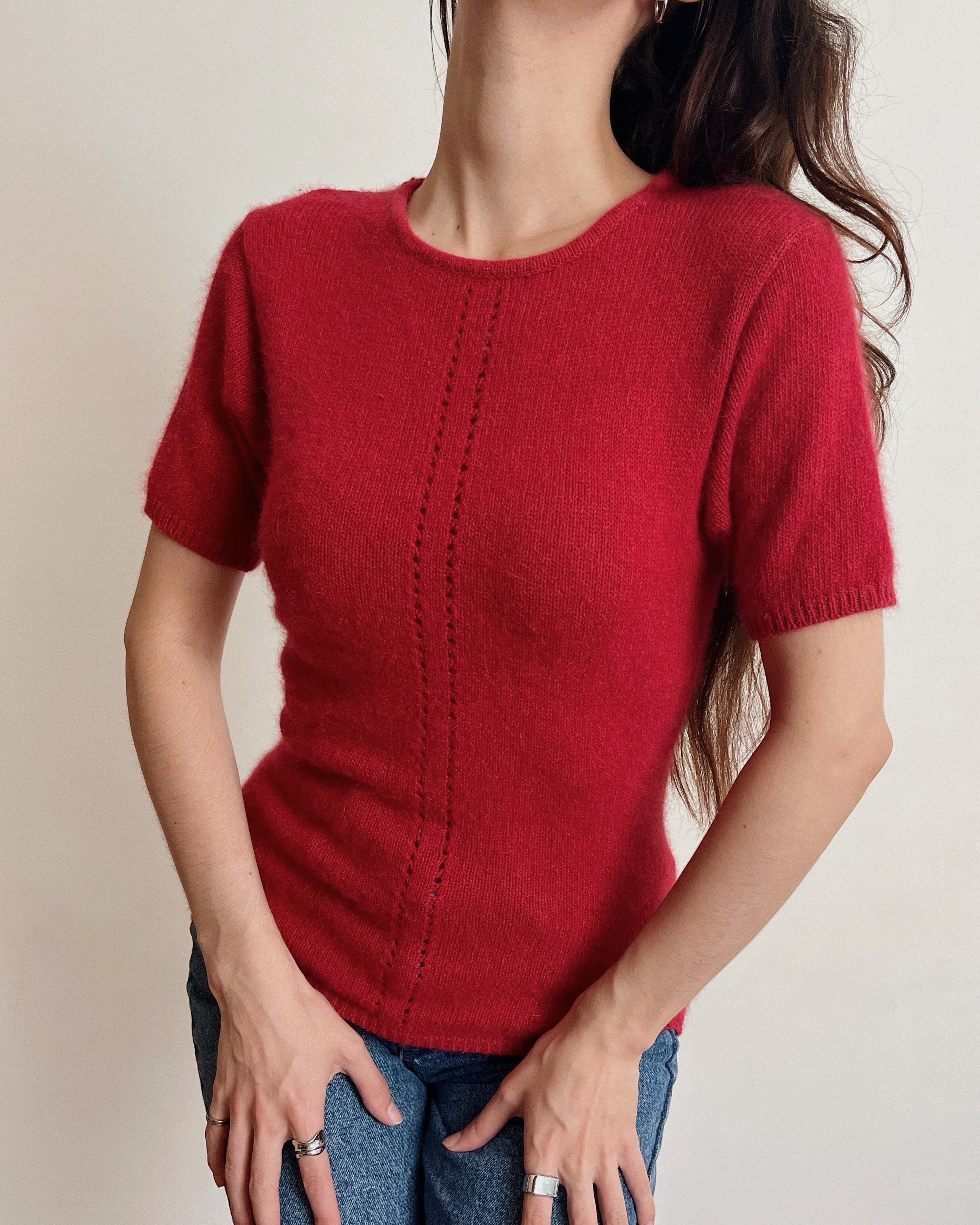 Silk/wool/angora top (XS/S)