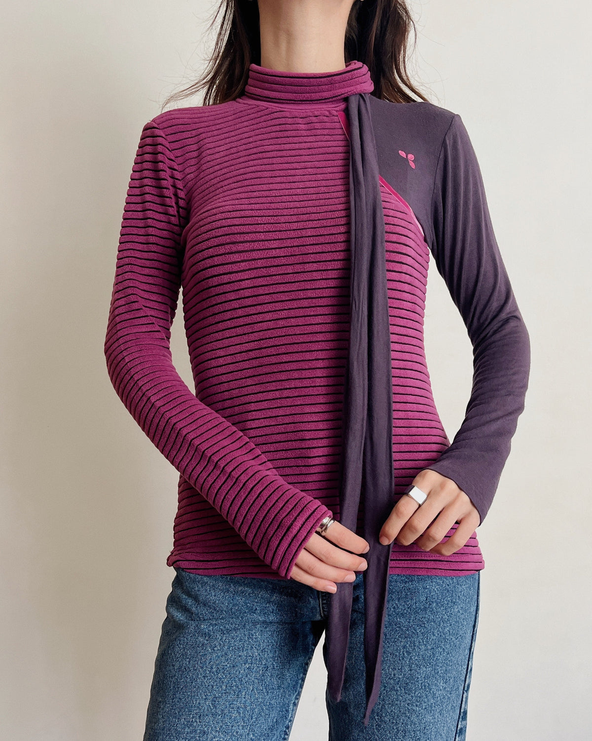 Asymmetric long sleeve top (S)