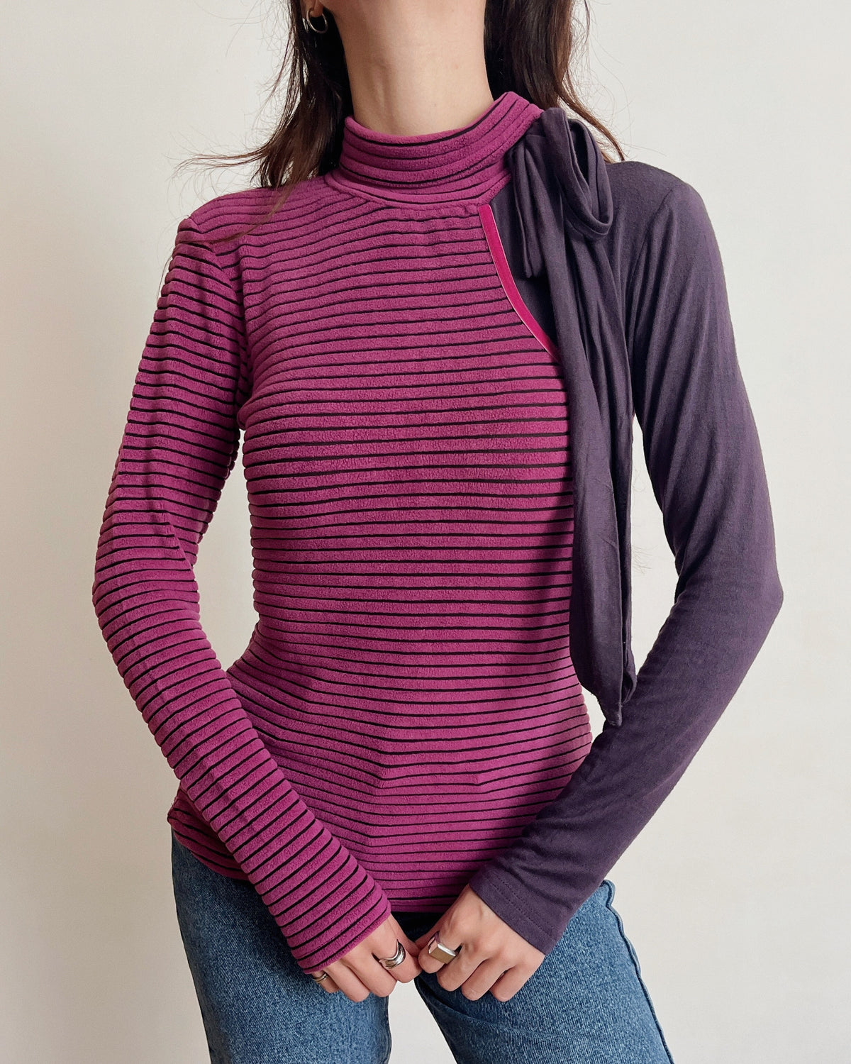 Asymmetric long sleeve top (S)