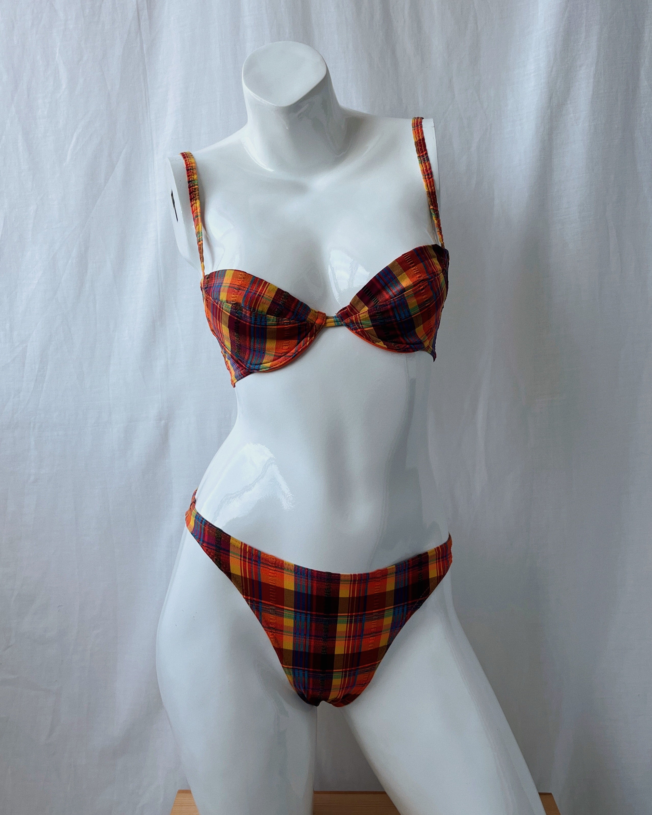 Vintage plaid bikini (2XS/XS)
