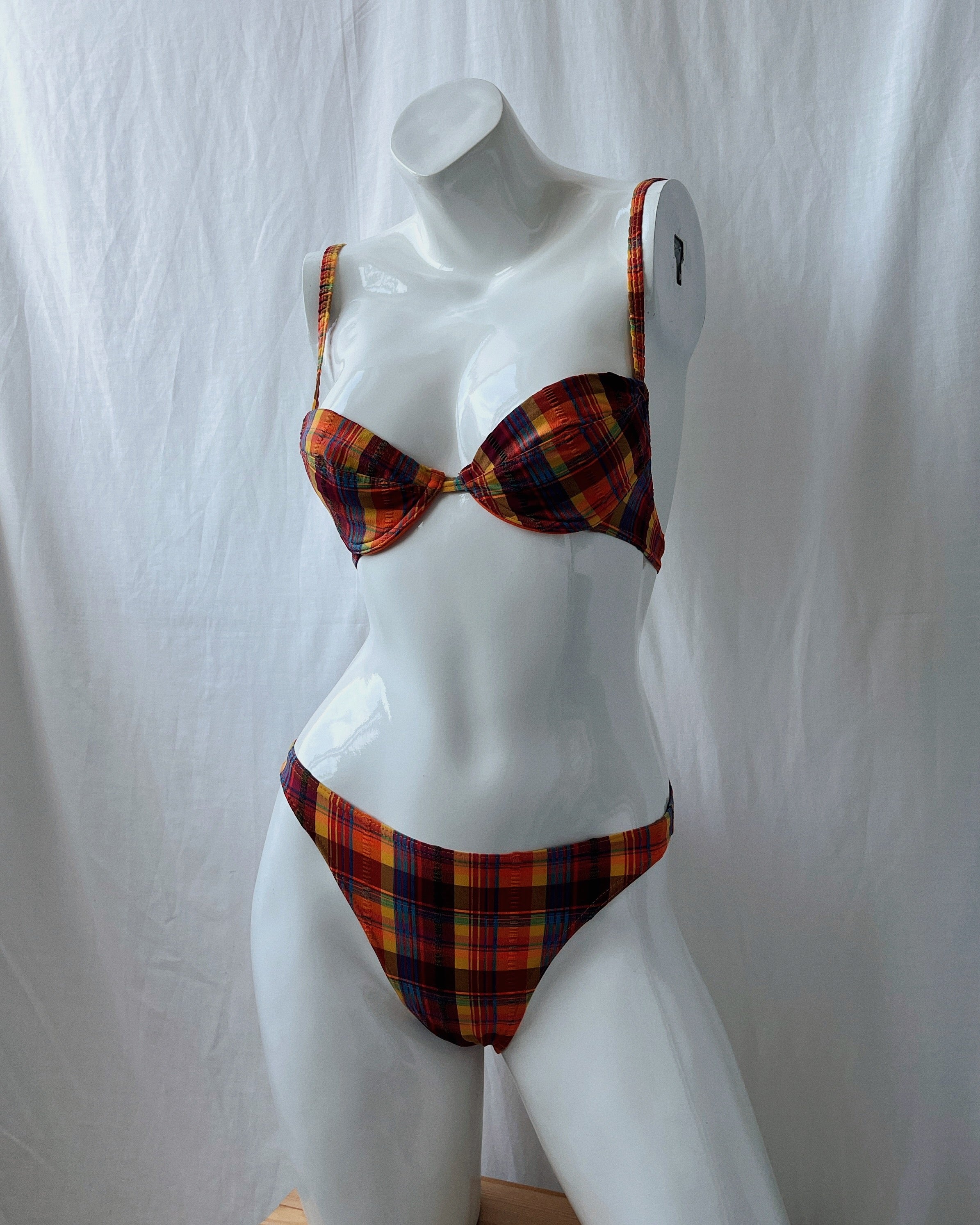 Vintage plaid bikini (2XS/XS)