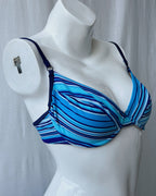 Deadstock blue striped bikini (XS/S)
