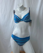 Deadstock blue striped bikini (XS/S)