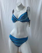 Deadstock blue striped bikini (XS/S)
