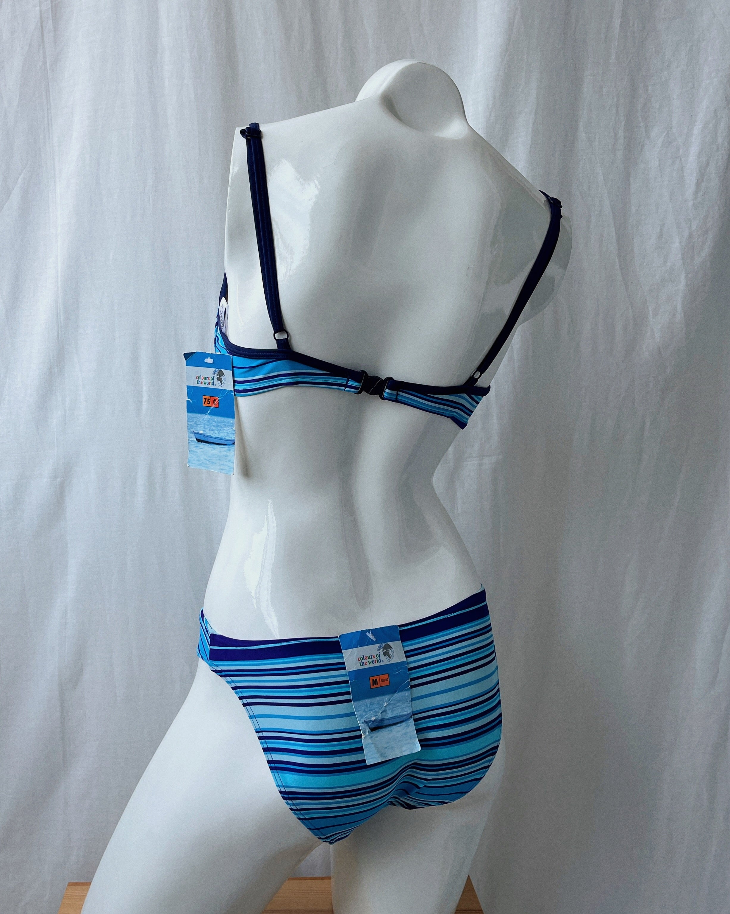 Deadstock blue striped bikini (XS/S)