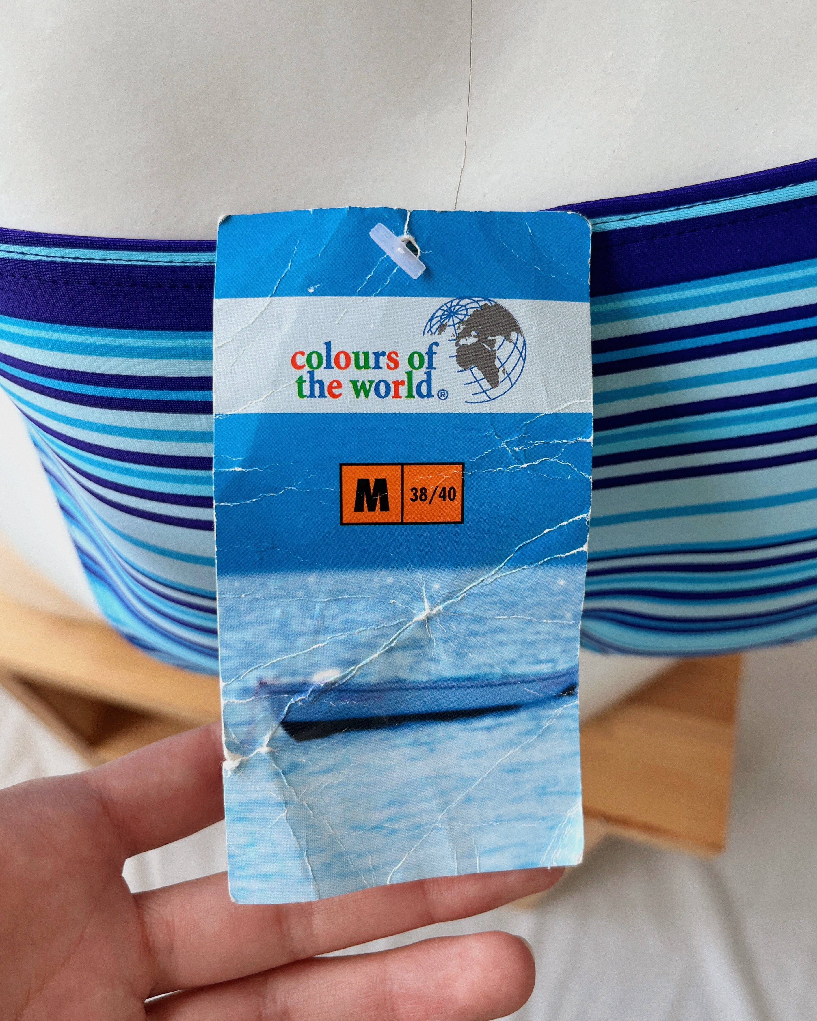 Deadstock blue striped bikini (XS/S)