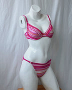 Deadstock pink striped bikini (XS/S)