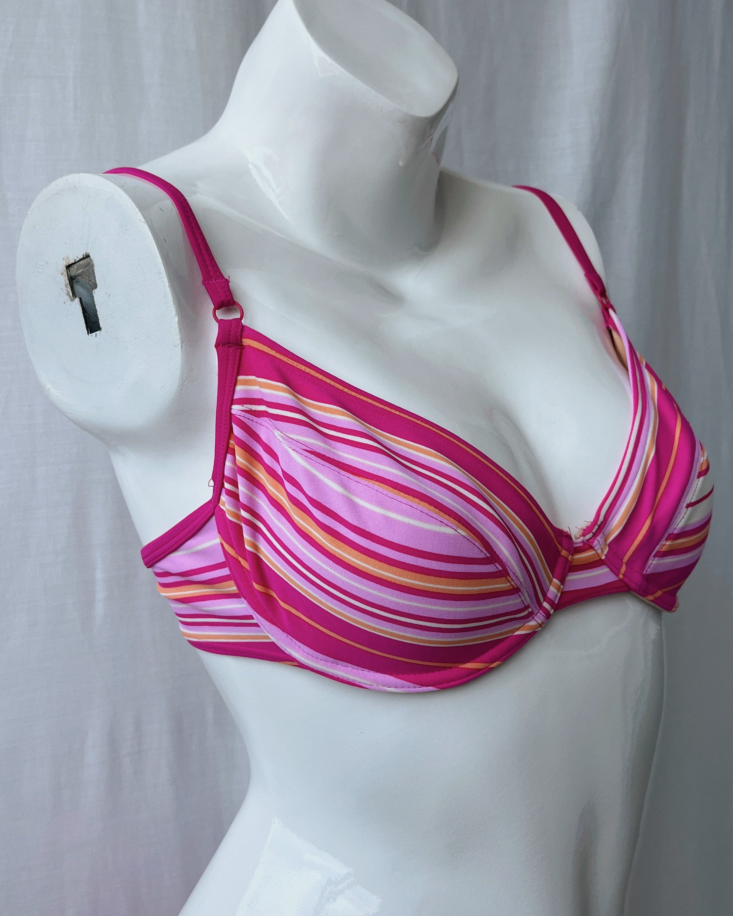 Deadstock pink striped bikini (XS/S)