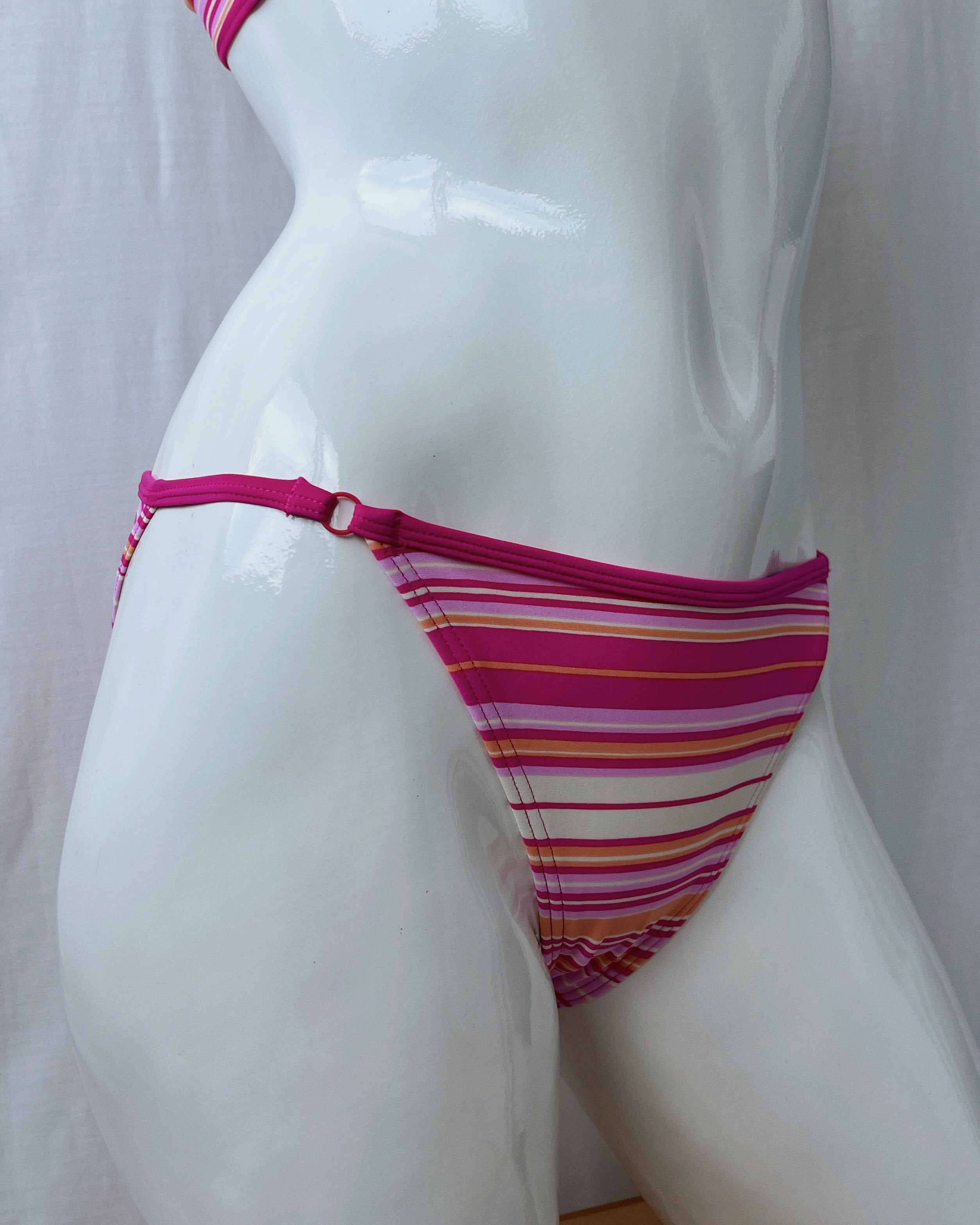 Deadstock pink striped bikini (XS/S)