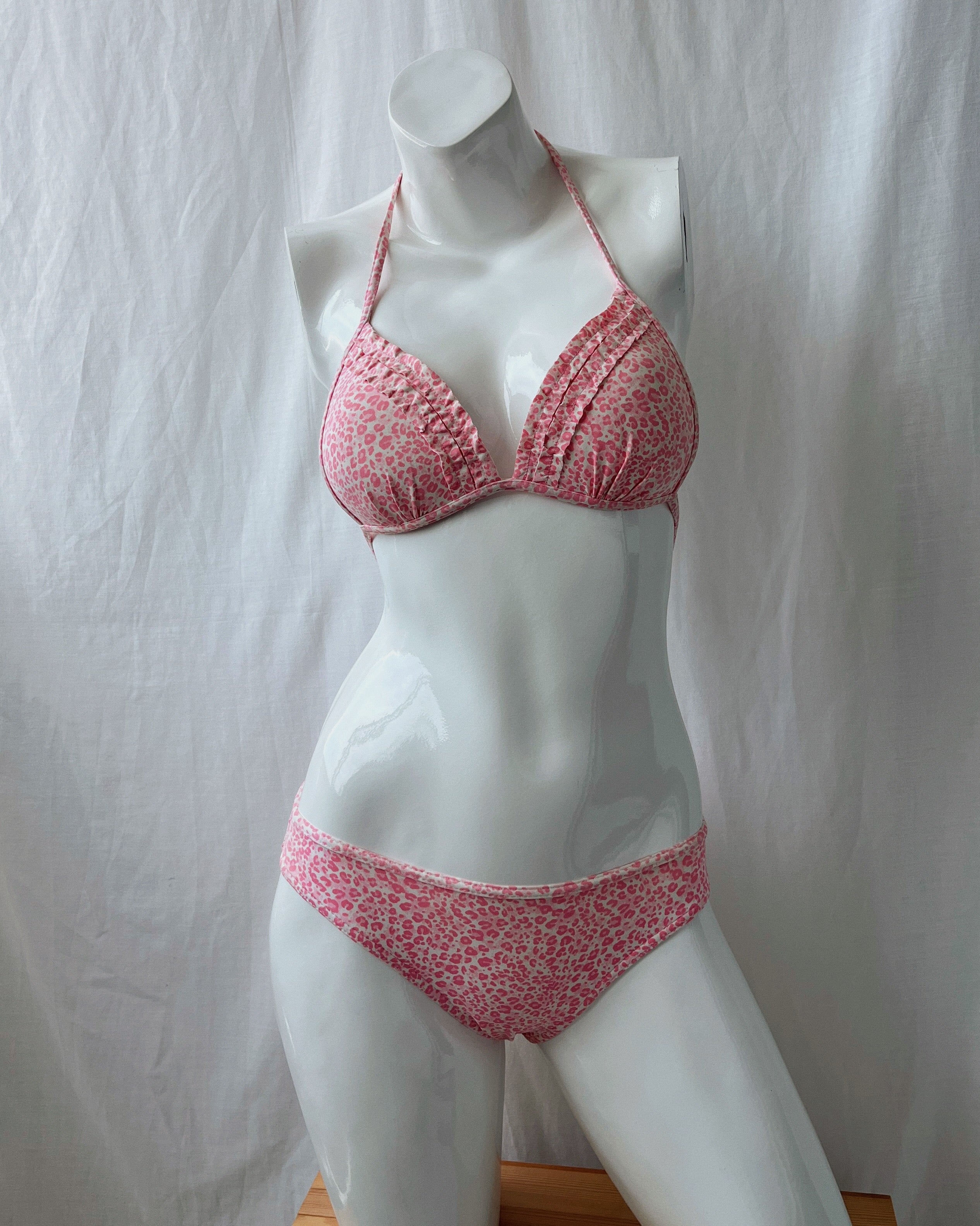 Deadstock pink leopard bikini (XS-M)