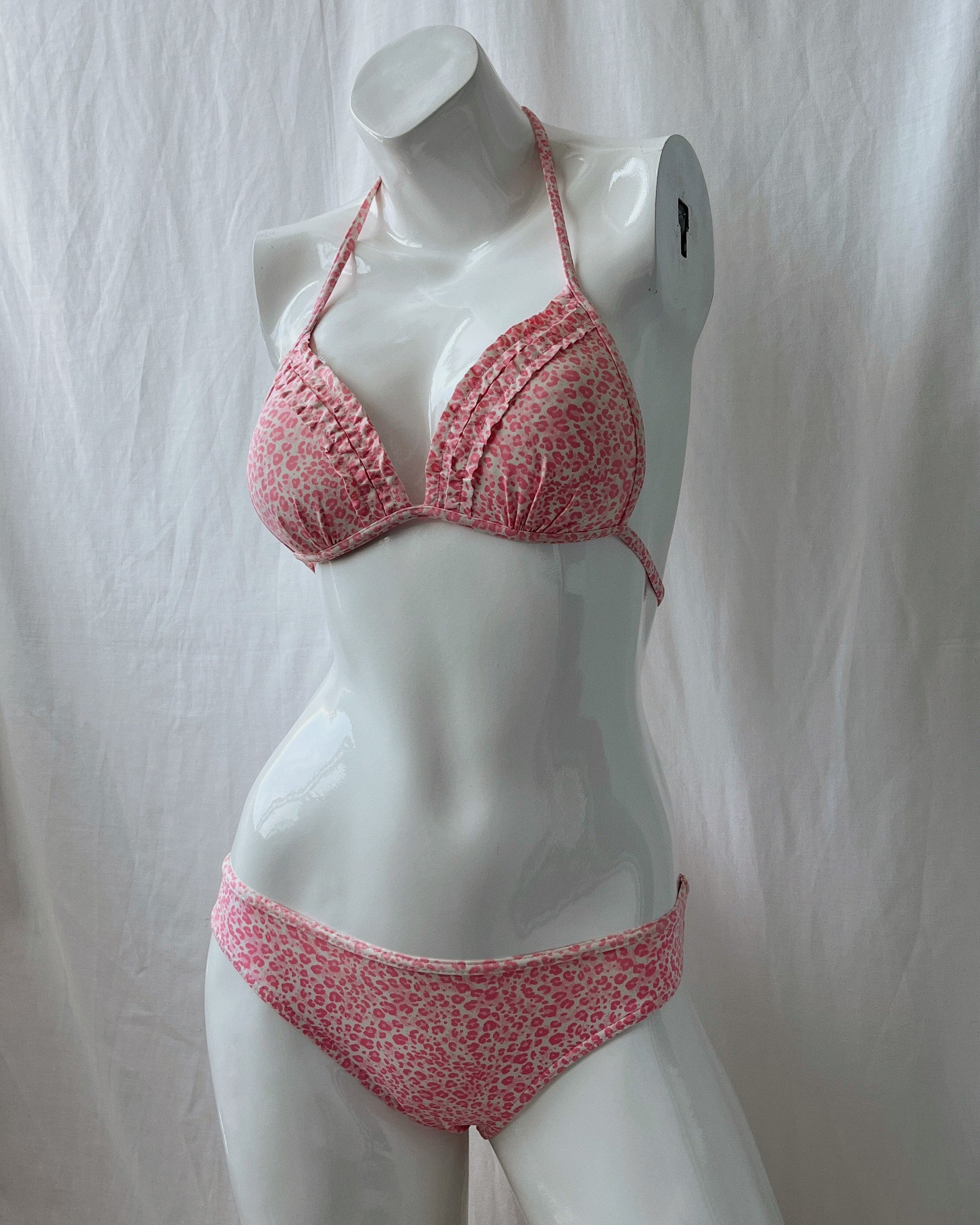 Deadstock pink leopard bikini (XS-M)