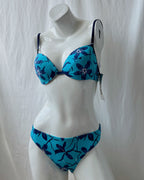 Deadstock blue floral bikini (XS-M)