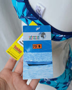 Deadstock blue floral bikini (XS-M)