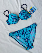 Deadstock blue floral bikini (XS-M)