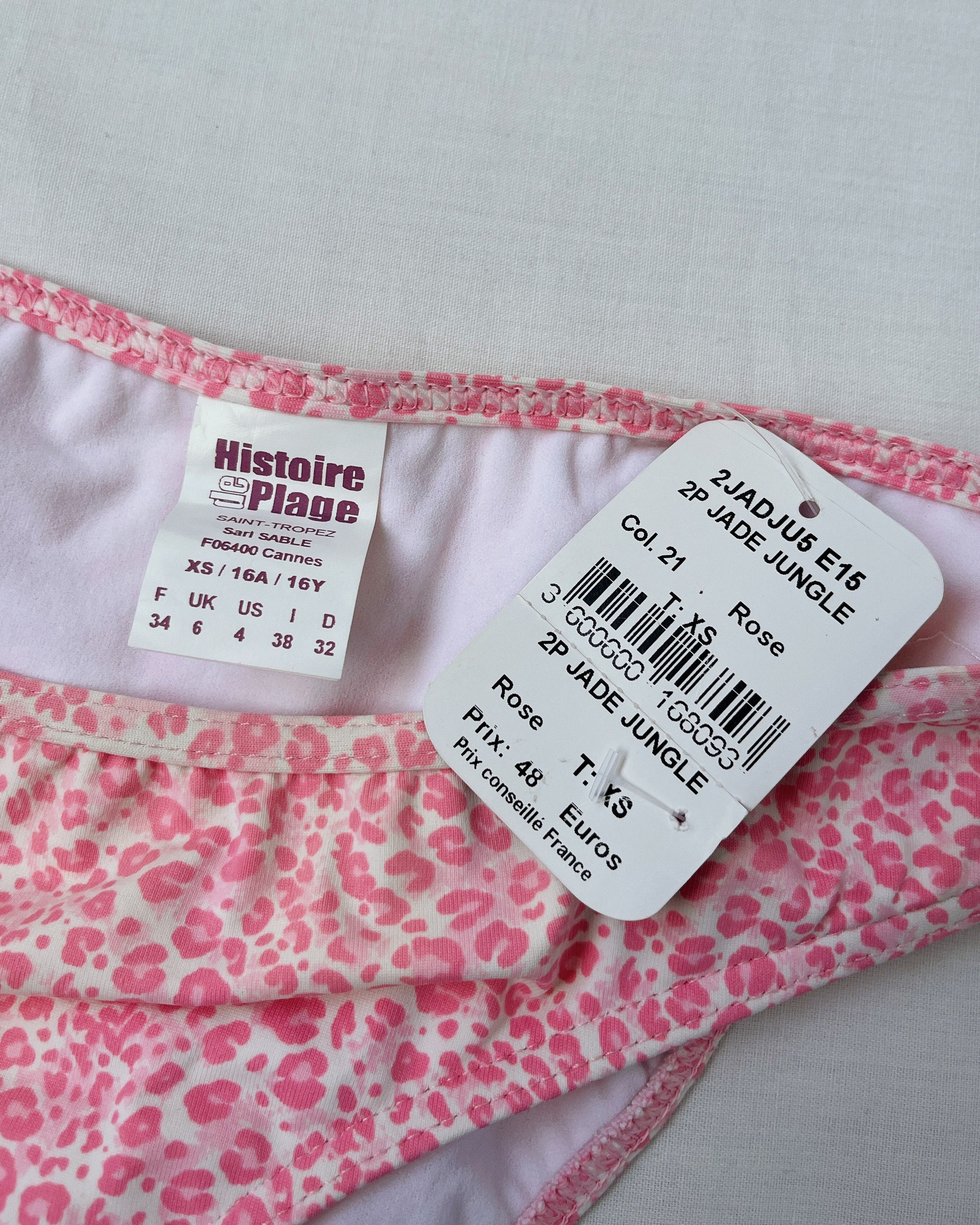 Deadstock pink leopard bikini (XS-M)